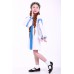 Embroidered dress for girl "Thought" White+Blue